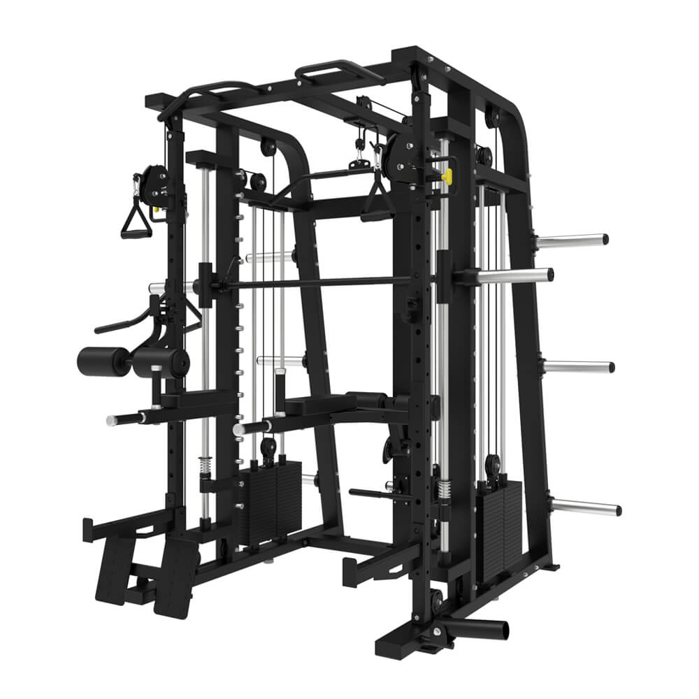 Comprehensive Training Gym Equipment Multi Functional Smith Machine With Weight Stack
