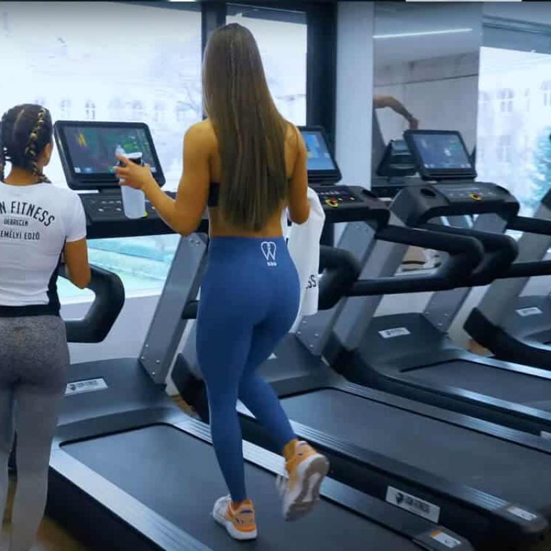 High-end gym equipment in a commercial fitness center